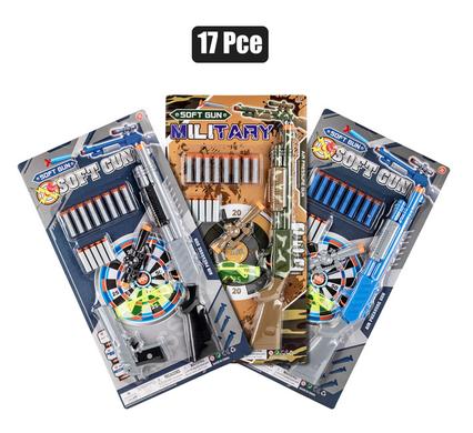 Gun rifle suction dart set 17pc, 62x32cm