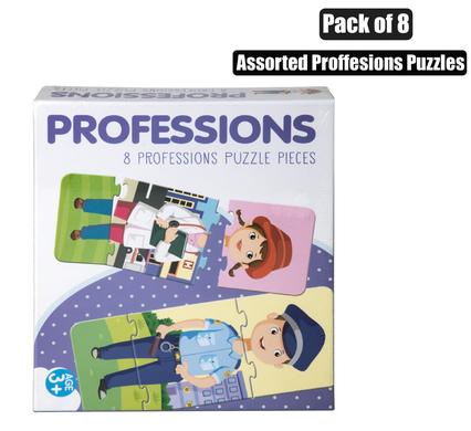 Puzzle jigsaw professions 24pc 8 asstd