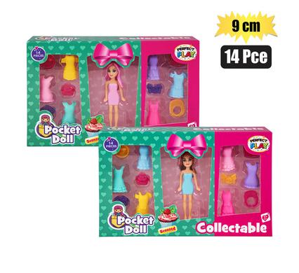 Doll pocket scented set 14pc 9cm