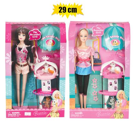 Doll med 29cm bonnie pet play set