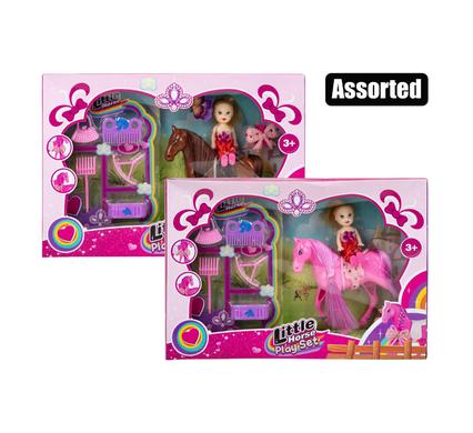 Pony and mini doll playset asstd