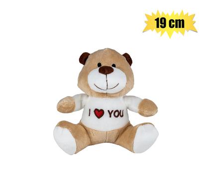 Plush love bear brown & red 19cm