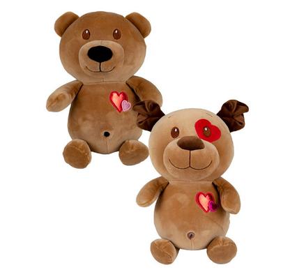 Plush love bear / dog brown 30cm