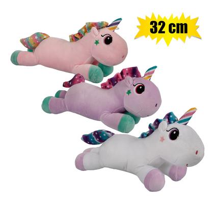 Plush unicorn w/stars asstd 32cm
