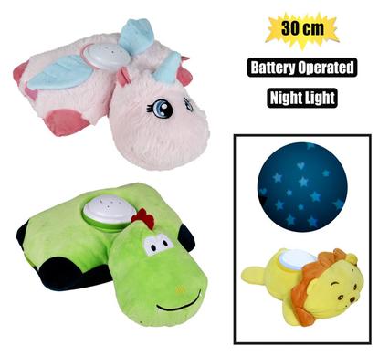 Plush animals b/o w/night light 30cm