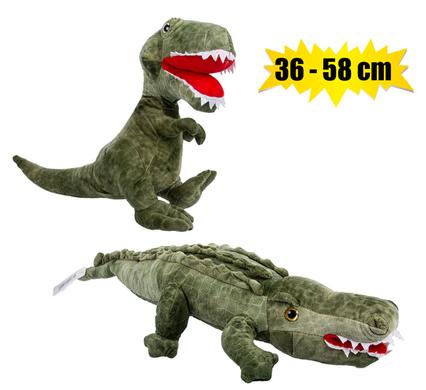 Plush dinosaur croc green asstd 36-58cm