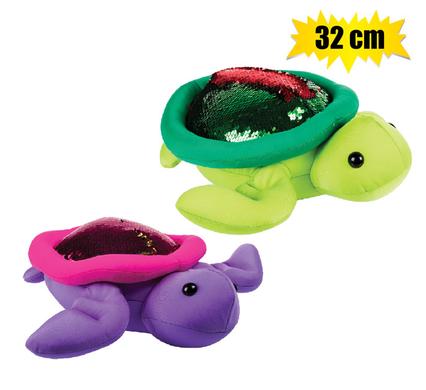 Plush bright tortoise w/foambeads 32cm