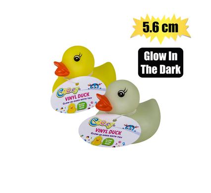 Baby vinyl themed duck 5.6cm, glw-in-dar