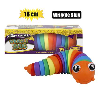 Novelty sensory wriggle slug rainbow 18c